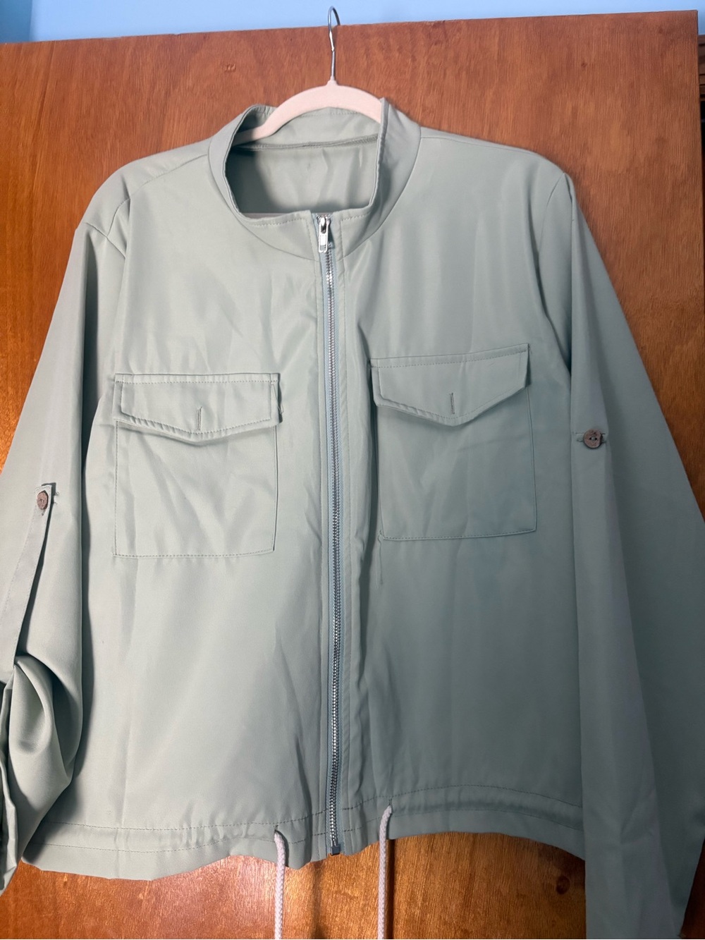 SHEIN Mint Green Utility Jacket